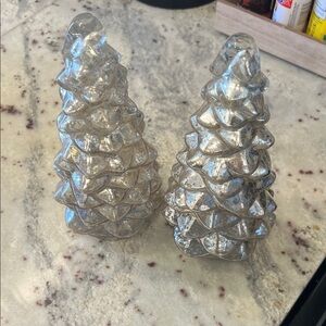 Silver Glass Christmas Tree Decor Set